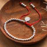 925 Silver Beaded Bracelet Wedding Coin Charm Bangle