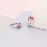 925 Silver Zircon Piercing Hoop Earrings for Women