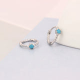 925 Silver Zircon Piercing Hoop Earrings for Women