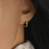 925 Silver Zircon Piercing Hoop Earrings for Women
