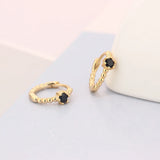 925 Silver Zircon Piercing Hoop Earrings for Women