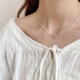 925 Silver Beaded Collar Necklace Rice Bead Chain Choker Summer Jewelry