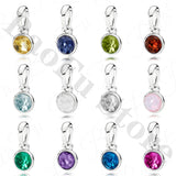 925 Silver December Charm Bracelet Necklace Pendant DIY Jewelry