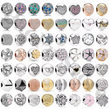 925 Silver Rose Four-Leaf Clover Bead Clip for Bracelet Fixing