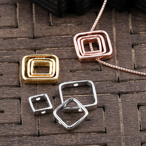 925 Sterling Silver Beaded Square Spacer 10mm DIY Jewelry Accessories