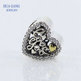 925 Silver Heart Charm Bracelet DIY Jewelry Gift