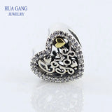 925 Silver Heart Charm Bracelet DIY Jewelry Gift