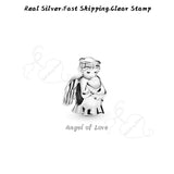 925 Silver Angel Wings Heart Dangles for Bracelets DIY Charms