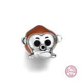 925 Silver Monkey Zodiac Red Bead Charm Bracelet for Women