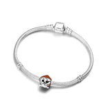 925 Silver Monkey Zodiac Red Bead Charm Bracelet for Women