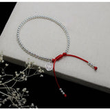 925 Silver Beads Bracelet Red Rope Bangle Lucky Jewelry Gift