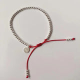 925 Silver Beads Bracelet Red Rope Bangle Lucky Jewelry Gift