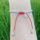 925 Silver Beads Bracelet Red Rope Bangle Lucky Jewelry Gift