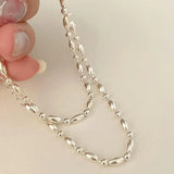 925 Silver Beads Chain Collarbone Chain Short Necklace Women Wedding Party Gift