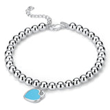 925 Silver Heart Pendant Bracelet for Women Street All-Match Jewelry