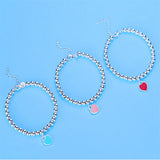 925 Silver Heart Pendant Bracelet For Women Party Wedding