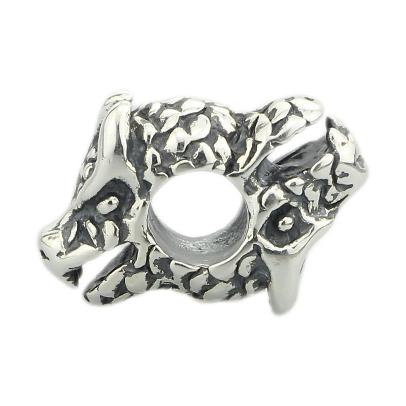 Sterling Silver Beast Dragon Charm Bead for European Bracelet