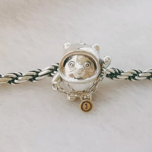 925 Sterling Silver Bear Charm Beads for Bracelet Necklace DIY