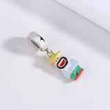925 Silver Beads Charm DIY Bracelet Necklace Old Man Enamel Pendant