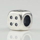 925 Sterling Silver Lucky Dice Charm for European Troll Bracelet
