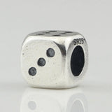 925 Sterling Silver Lucky Dice Charm for European Troll Bracelet
