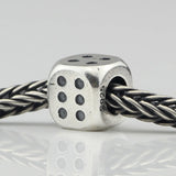 925 Sterling Silver Lucky Dice Charm for European Troll Bracelet