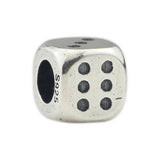 925 Sterling Silver Lucky Dice Charm for European Troll Bracelet