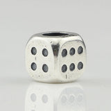 925 Sterling Silver Lucky Dice Charm for European Troll Bracelet