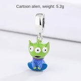 925 Silver Alien Enamel Beads Charm for Jewelry Making