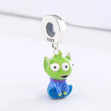 925 Sterling Silver Alien Charm Beads Enamel Cartoon Charms for Jewelry Making