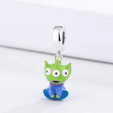 925 Silver Alien Enamel Beads Charm for Jewelry Making