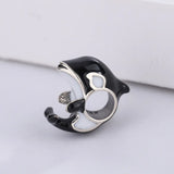 Baby Shark Enamel Silver Beads Charms for Jewelry Making