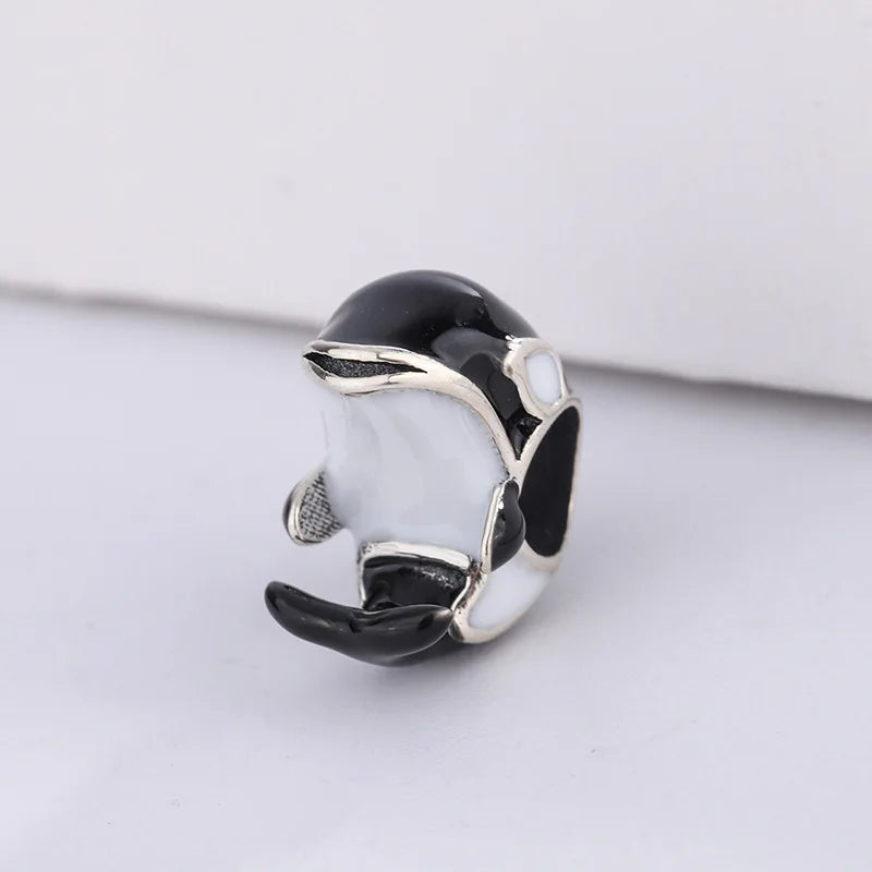 Baby Shark Enamel Silver Beads Charms for Jewelry Making