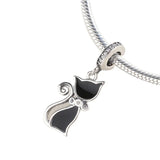 925 Sterling Silver Cat Charm Enamel Bead for Jewelry Making