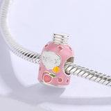 925 Sterling Silver Enamel Cartoon Beads Charms for Jewelry Making