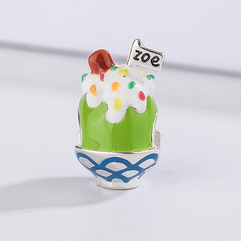 925 Sterling Silver Enamel Cartoon Beads Charms for Jewelry Making