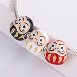925 Silver Beads Enamel Dharma Charms for Jewelry Making