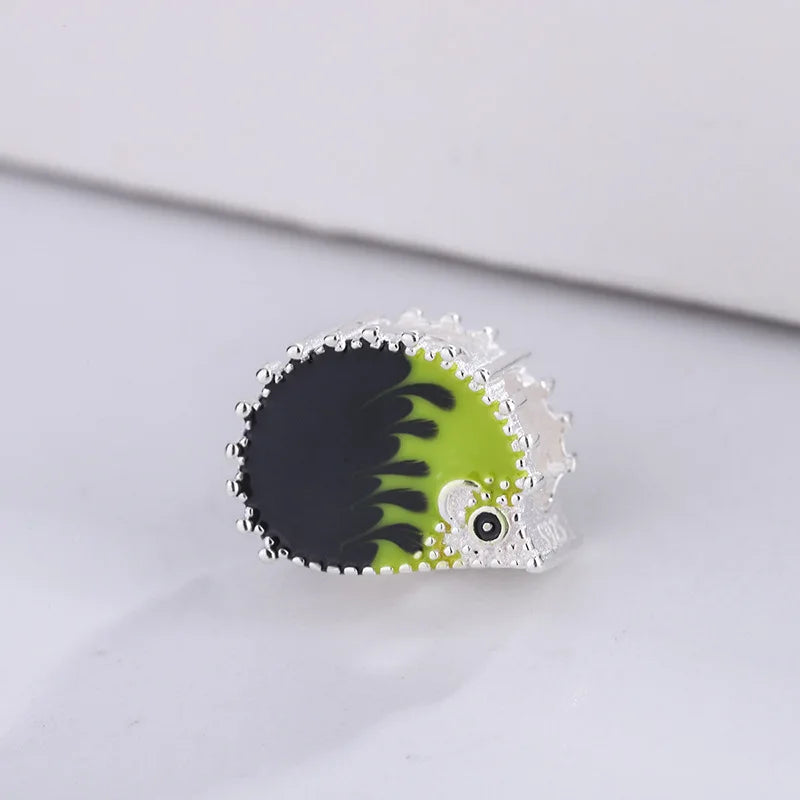 925 Sterling Silver Enamel Hedgehog Charm Beads for Jewelry Making
