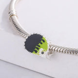 925 Sterling Silver Enamel Hedgehog Charm Beads for Jewelry Making