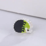 925 Sterling Silver Enamel Hedgehog Charm Beads for Jewelry Making