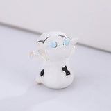 925 Silver Pink Cow Charm Enamel Cartoon Beads for Jewelry Making