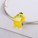 925 Silver Enamel Cartoon Duck Charm Beads for Jewelry Making