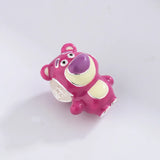 925 Silver Enamel Strawberry Bear Charm Beads DIY Jewelry Making