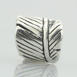 925 Silver Feather Charm Beads for European Troll Bracelet