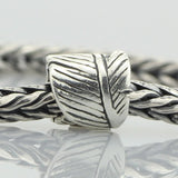 925 Silver Feather Charm Beads for European Troll Bracelet