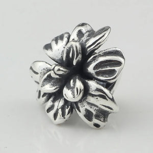 925 Sterling Silver Flower-De-Luce Beads Charm