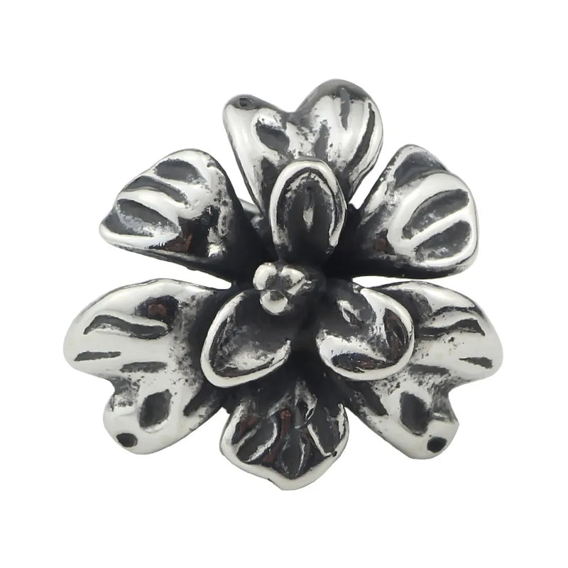 925 Sterling Silver Flower-De-Luce Beads Charm