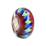925 Silver Glass Bead Charm for European Troll 3.0mm Bracelet