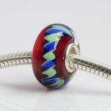 925 Silver Glass Bead Charm for European Troll 3.0mm Bracelet