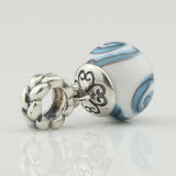 925 Silver Infinite Glass Bead Charm Pendant for European Troll Bracelet